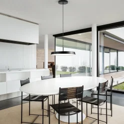 Lampadari Cucina-IsyLuce Lampadario urban nero per cucina led 39w dimmerabile