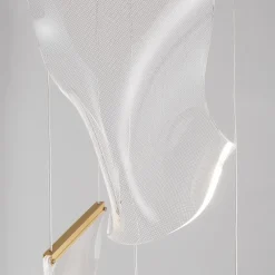 Lampadari Moderni-Selezionato da Mazzolaluce Lampadario 3 vele a sospensione oro trasparente per soggiorno moderno