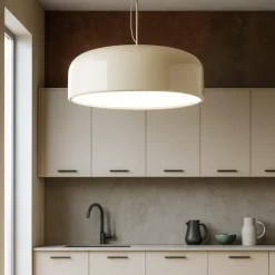 Lampadari Cucina-Perenz Illuminazione Lampadario velia panna perenz led 50w cct biemissione per cucina