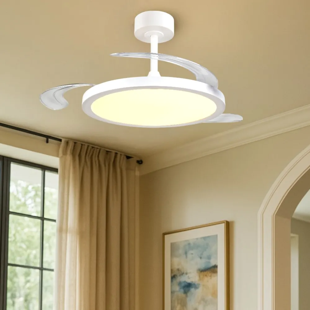 Ventilatori Da Soffitto-Selezionato da Mazzolaluce Lampadario ventilatore con pale da soffitto moderno con luce telecomando