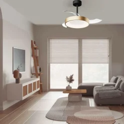 Ventilatori Da Soffitto-Selezionato da Mazzolaluce Lampadario ventilatore con pale da soffitto nero oro con luce 20mq telecomando