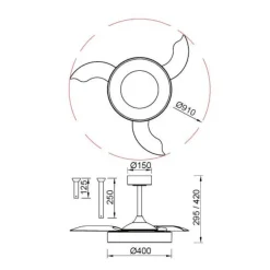 Ventilatori Da Soffitto-Selezionato da Mazzolaluce Lampadario ventilatore con pale da soffitto nero oro con luce 20mq telecomando