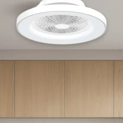 Ventilatori Da Soffitto-Selezionato da Mazzolaluce Lampadario ventilatore con pale moderno da soffitto bianco 18mq con telecomando