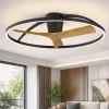 Ventilatori Da Soffitto-Selezionato da Mazzolaluce Lampadario ventilatore con pale moderno nero legno luce led cct max 13mq