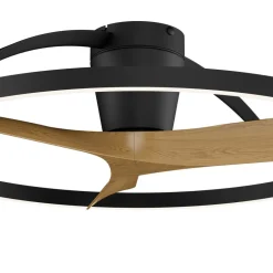 Ventilatori Da Soffitto-Selezionato da Mazzolaluce Lampadario ventilatore con pale moderno nero legno luce led cct max 13mq