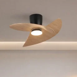 Ventilatori Da Soffitto-Selezionato da Mazzolaluce Lampadario ventilatore con pale luce led cct nero e legno stanza 13mq con telecomando
