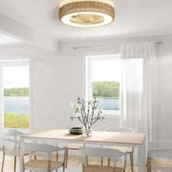 Ventilatori Da Soffitto-Selezionato da Mazzolaluce Lampadario ventilatore con pale ip44 per esterno led cct dimmerabile 13mq