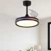 Ventilatori Da Soffitto-Selezionato da Mazzolaluce Lampadario ventilatore con pale nero moderno led rgb wifi 13mq con telecomando