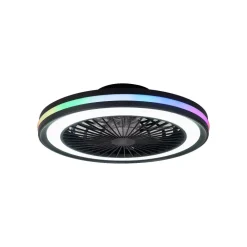 Ventilatori Da Soffitto-Selezionato da Mazzolaluce Lampadario ventilatore con pale nero design led cct rgb per cameretta 13mq