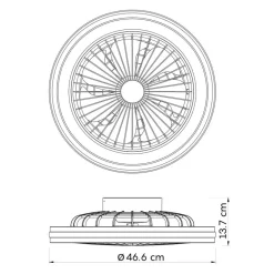Ventilatori Da Soffitto-Selezionato da Mazzolaluce Lampadario ventilatore con pale nero design led cct rgb per cameretta 13mq