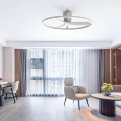 Ventilatori Da Soffitto-Selezionato da Mazzolaluce Lampadario ventilatore design bianco luce led cct con telecomando