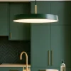 Lampadari Cucina-Selezionato da Mazzolaluce Lampadario verde tondo piatto circolare per tavolo cucina moderna