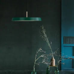 Lampadari Cucina-Selezionato da Mazzolaluce Lampadario verde tondo piatto circolare per tavolo cucina moderna