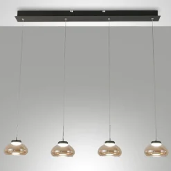 Lampadari Moderni-Fabas Luce Lampadario vetri ambra pendenti per soggiorno moderno arabella