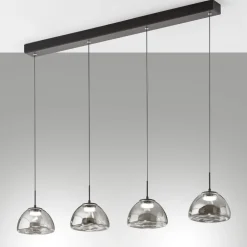 Lampadari Moderni-Fabas Luce Lampadario 4 vetri a sospensione fume lucille