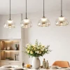 Lampadari Moderni-Fabas Luce Lampadario 4 vetri cognac per tavolo sala da pranzo lucille