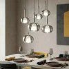 Lampadari Moderni-Fabas Luce Lampadario vetri fume a sospensione per soggiorno edolo