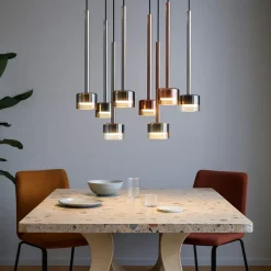 Lampadari Moderni-Selezionato da Mazzolaluce Lampadario vetri multicolor pendenti per soggiorno moderno