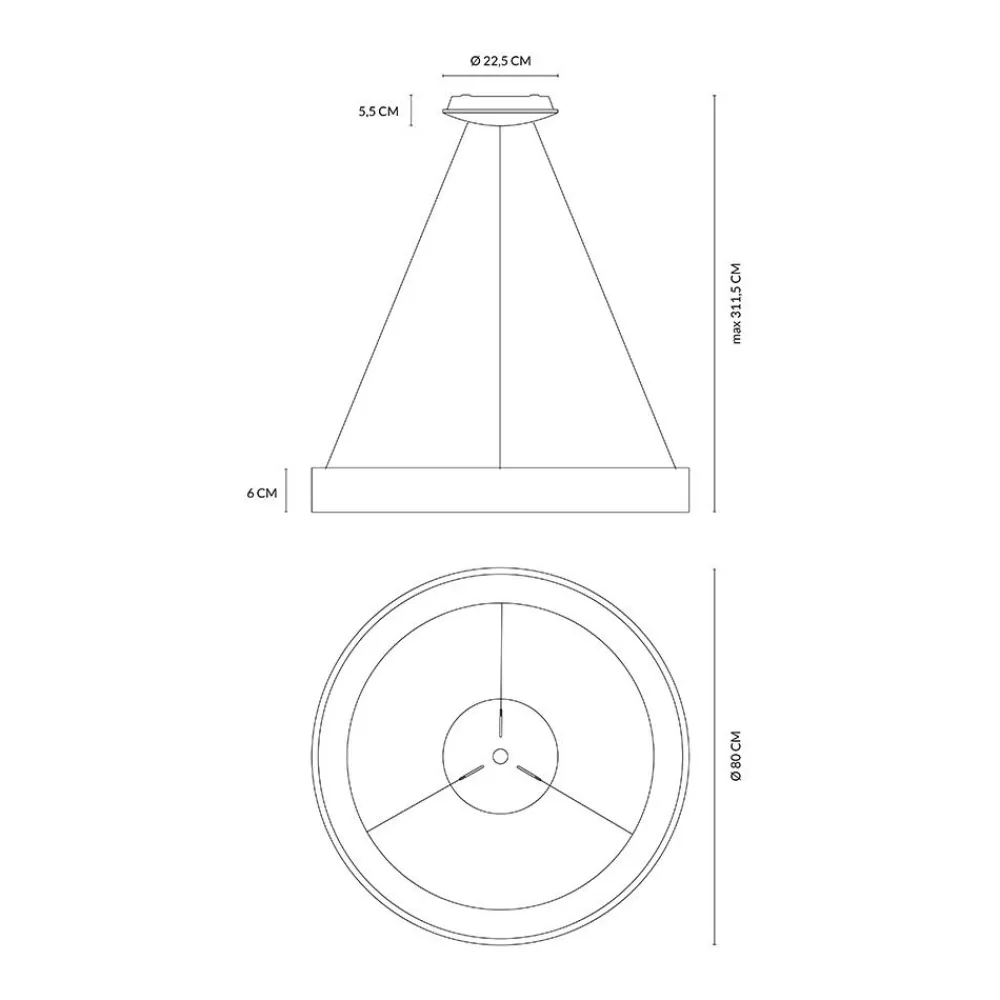 Lampadari Moderni-Vivida International Lampadario vivida inner-r 80 sabbia rotondo led 80w 3000k 4000k dimmerabile