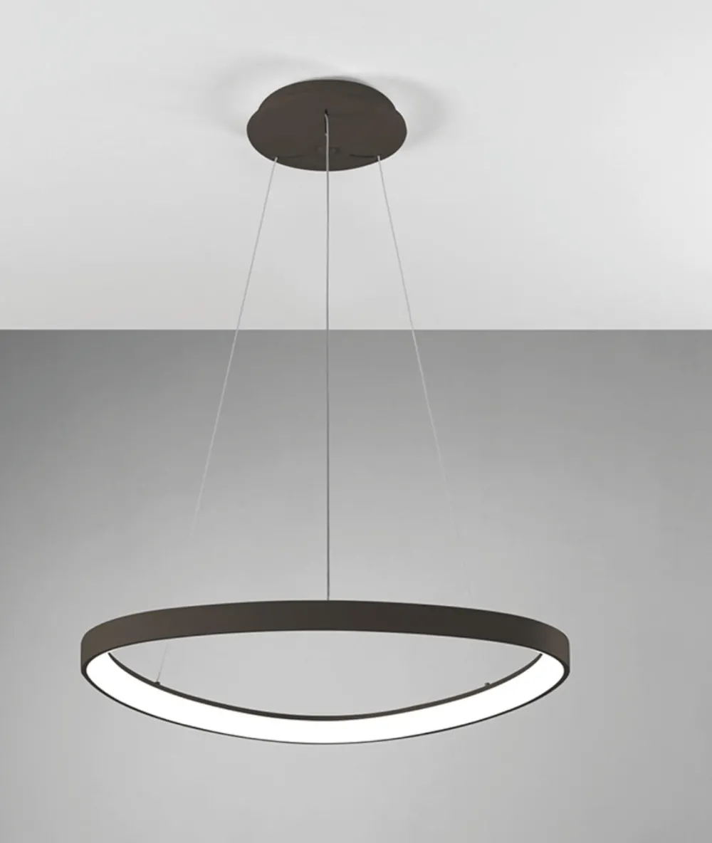 Lampadari Moderni-Vivida International Lampadario vivida lifering moderno bronzo per soggiorno led 48w 3000k 4000k dimmerabile