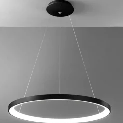 Lampadari Moderni-Vivida International Lampadario vivida lifering-r nero led 80w 3000k 4000k moderno rotondo