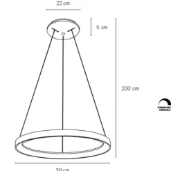 Lampadari Moderni-Vivida International Lampadario vivida lifering-r rotondo bronzo led 60w 3000k 4000k