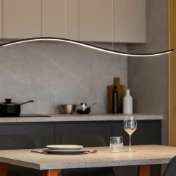 Lampadari Cucina-Vivida International Lampadario vivida lil wave nero da cucina led 3000k 4000k