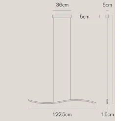 Lampadari Cucina-Vivida International Lampadario vivida lil wave nero da cucina led 3000k 4000k