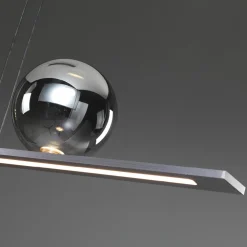 Lampadari Cucina-Vivida International Lampadario vivida moonlight titanio sfere argento led 36w 3000k da tavolo cucina