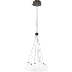 Lampadari Moderni-Vivida International Lampadario vivida pearl bronzo 9 sfere vetro bianco