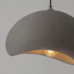 Lampadari Moderni-Selezionato da Mazzolaluce Lampadario wabi sabi antracite 40cm cupola design japandi