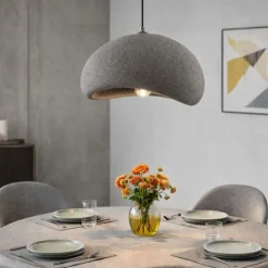Lampadari Moderni-Selezionato da Mazzolaluce Lampadario wabi sabi antracite 40cm cupola design japandi