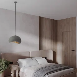 Lampadari Moderni-Selezionato da Mazzolaluce Lampadario wabi sabi antracite 40cm cupola design japandi