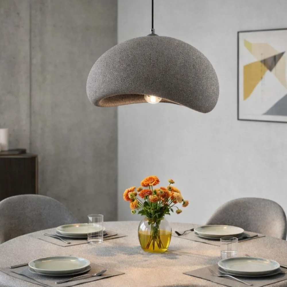 Lampadari Moderni-Selezionato da Mazzolaluce Lampadario wabi sabi grigio antracite 50cm design stile japandi