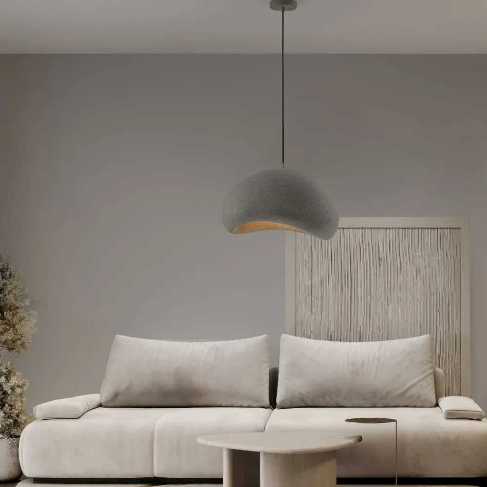 Lampadari Moderni-Selezionato da Mazzolaluce Lampadario wabi sabi grigio antracite 50cm design stile japandi