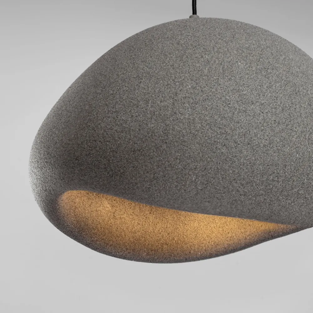 Lampadari Moderni-Selezionato da Mazzolaluce Lampadario wabi sabi grigio antracite 50cm design stile japandi