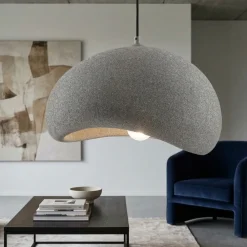 Lampadari Moderni-Selezionato da Mazzolaluce Lampadario wabi sabi grigio antracite 50cm design stile japandi