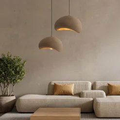 Lampadari Cucina-Selezionato da Mazzolaluce Lampadario wabi sabi marrone 40cm design japandi per cucina