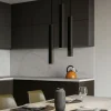 Lampadari Cucina-Selezionato da Mazzolaluce Lampadari tre cilindri a cascata metallo nero per cucina