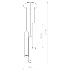 Lampadari Cucina-Selezionato da Mazzolaluce Lampadari tre cilindri a cascata metallo nero per cucina