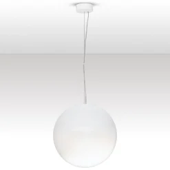 Lampade A Sospensione-Selezionato da Mazzolaluce Lampada sfera a sospensione 30 cm boccia di vetro sfumato bianco led 9w 3000k dimmerabile