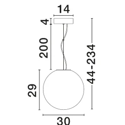 Lampade A Sospensione-Selezionato da Mazzolaluce Lampada sfera a sospensione 30 cm boccia di vetro sfumato bianco led 9w 3000k dimmerabile