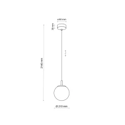 Lampade A Sospensione-Selezionato da Mazzolaluce Lampada sfera 21 cm a sospensione oro vetro trasparente rigato stile contemporaneo