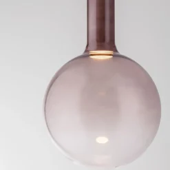 Lampade A Sospensione-Selezionato da Mazzolaluce Lampada sfera di vetro marrone sospensione led 6w 3000k moderna