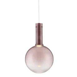 Lampade A Sospensione-Selezionato da Mazzolaluce Lampada sfera di vetro marrone sospensione led 6w 3000k moderna