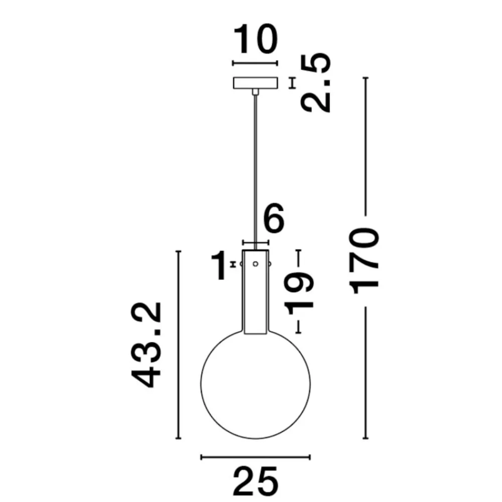 Lampade A Sospensione-Selezionato da Mazzolaluce Lampada sfera di vetro marrone sospensione led 6w 3000k moderna