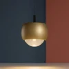 Lampade A Sospensione-Selezionato da Mazzolaluce Lampada sfera oro design moderna a sospensione led 12w 3000k