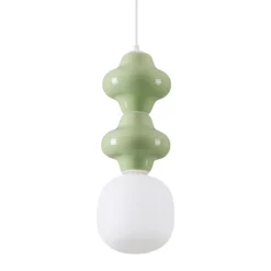 Lampade A Sospensione-Selezionato da Mazzolaluce Lampada sospensione ceramica verde pastello design moderna