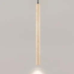 Lampade A Sospensione-Selezionato da Mazzolaluce Lampada sospensione cilindro travertino led 3w 3000k