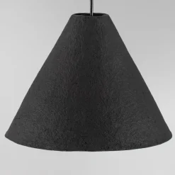 Lampade A Sospensione-Selezionato da Mazzolaluce Lampada sospensione 30cm cono nero di cartapesta